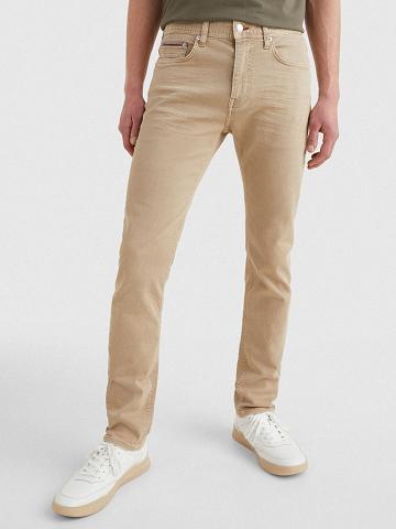 Férfi Tommy Hilfiger Slim fit khaki wash Farmer Nadrág Bézs | HU 1165KOR